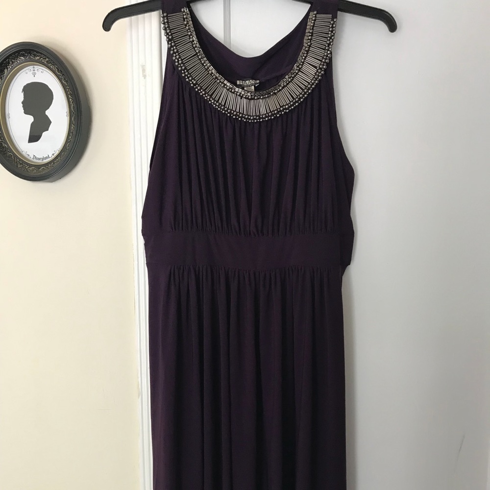 Purple stretchy dress with silver embellishments